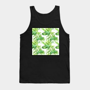 Tropical Pattern of Leaves and Hidden Chameleons Tank Top